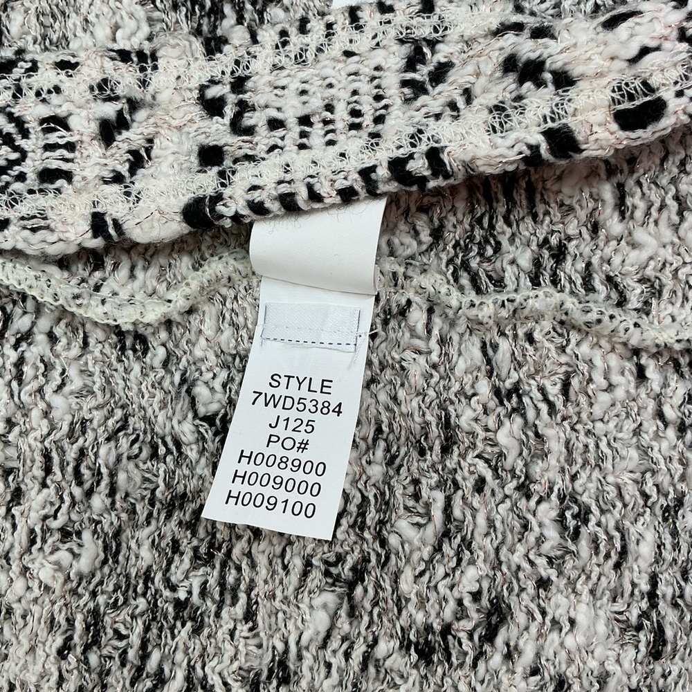Lucky Brand Ladies Metallic Fringe Tweed Textured Knit Belted Sweater Cardigan - Picture 8 of 9